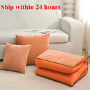Axyaa Chenille-Rimmed Cotton Pillow Quilt: Solid Color Dual-Purpose Two-in-One Design