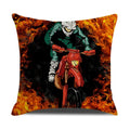 Retro Motorcycle Girls Linen Pillow Cover by Axyaa