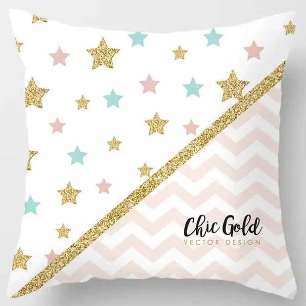 Axyaa Yellow Pink Pattern Square Pillowcase Home Decoration Cushion Cover