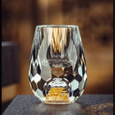 Axyaa Crystal Golden Mountain Shot Glass Set for Whiskey & Vodka, Luxury Spirits Glasses