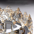 Axyaa Luxury LED Crystal Ceiling Lamp Stainless Steel Chrome Hanging Lights for Home Décor