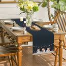 Axyaa Christmas Snowmen Snowflakes Table Runner for Kitchen and Holiday Party