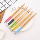 Axyaa Bamboo & Wood Chopsticks Set - Non Slip, Non Moldy, Multi Color