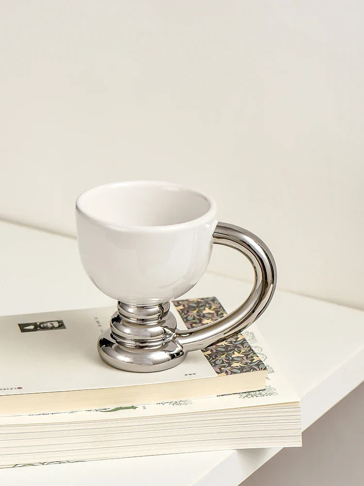 Axya Tall Ceramic Coffee Mug Set for Home, Photography Props, Luxury Drinkware