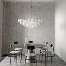 Axyaa White Bubbles Glass Ball Ceiling Pendant Chandelier for Home Living Room