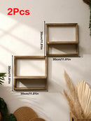 Rustic Wood Floating Wall Shelves by Axyaa for Bedroom, Kitchen, Bathroom