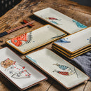 Axyaa Ceramic Sushi Plate - Japanese-style Rectangular Dish & Fried Fish Plate