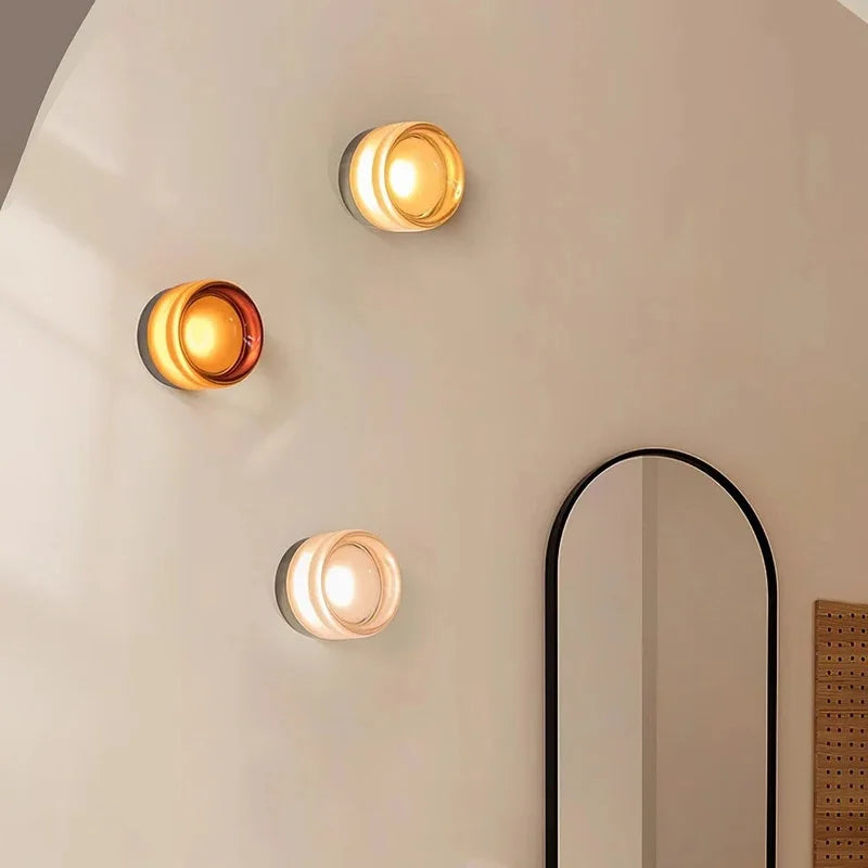 Axyaa Modern Moon Lamp Glass Aluminum LED Wall Lights for Home Decor