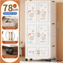 Axyaa Cartoon Wardrobe: Foldable Storage Organizer with Wheels