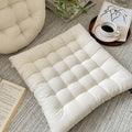 Axyaa White Tatami Dining Chair Cushion - Japanese Style Square Seat