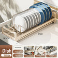 Axyaa Stainless Steel Dish Storage Rack Drawer Organizer