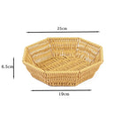 Axyaa Rattan Fruit Plate & Tea Tray: Retro Woven Storage Basket for Picnics & Snacks
