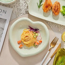 Axyaa Cream Love Plates Set of 4 - Ceramic Tableware for Dessert & Breakfast