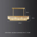 Axyaa Clear Glass Rod Linear Chandelier - Vintage Gold Lustre LED Lighting