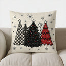 Axyaa Christmas Trees & Snowflakes Decorative Pillow Cover for Sofa, Bedroom, Car