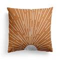 Axyaa Nordic Orange Geometric Flower Print Throw Pillow Cover for Home and Office