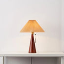 Axyaa Vintage Solid Wood Table Lamp for Bedroom with E27 Socket