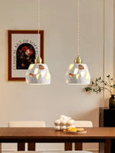 Axyaa Terrazzo Chandelier Lamp - Retro Nordic Bedroom Coffee Shop Pendant Light