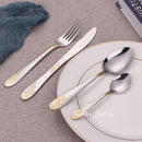 Axyaa 18-Piece Stainless Steel Gold Plated Cutlery Set with Matte Handle
