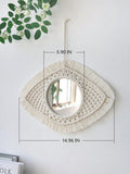 Nordic Boho Macrame Round Wall Mirror by Axyaa - Home Decor Crafts