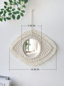 Nordic Boho Macrame Round Wall Mirror by Axyaa - Home Decor Crafts