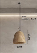 Axyaa Bamboo Pendant Lamp for Japanese Living Room, Retro Style Zen Lighting