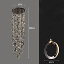 Axyaa Crystal Chandelier Stair Pendant Living Room Lighting Modern Interior Pendant Lights