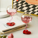 Axyaa Heart Shape Glass Goblet: High Borosilicate Champagne Cup for Valentine's Day