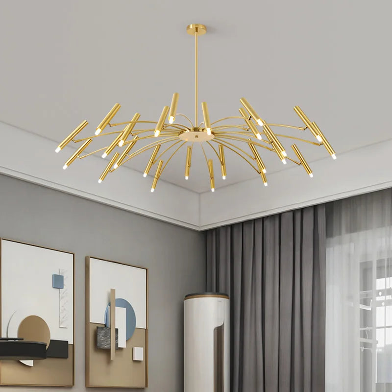 Axyaa Large Black Chandelier for Living Room Foyer Hotel, Post Modern Industrial Lighting