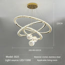 Axyaa Crystal LED Pendant Lamp with Remote Control, Dimmable Chandelier for Home Decor