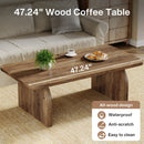 Axyaa Farmhouse Coffee Table, 47.24-Inch Center Cocktail Table with Sturdy Base