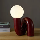 Axyaa Red Resin LED Table Lamp for Modern Nordic Style Decor
