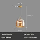 Axyaa Ash Grey Glass Pendant Light LED Chandelier, Modern Nordic Design for Living Room.
