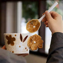Axyaa Retro Embossed Ceramic Mark Mug for Coffee and Tea