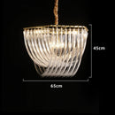 Axyaa Nordic Gold Metal LED Chandelier with Clear Glass Tube Lampshade