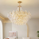 Axyaa Pearl Glass Rose Chandelier - Elegant French Design for Living Room, Bedroom, Dining Room