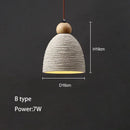 Axyaa Cement Yellow Travertine Hanging Line Lamp - Wabi-sabi Style Japanese Design Bedroom Pendant