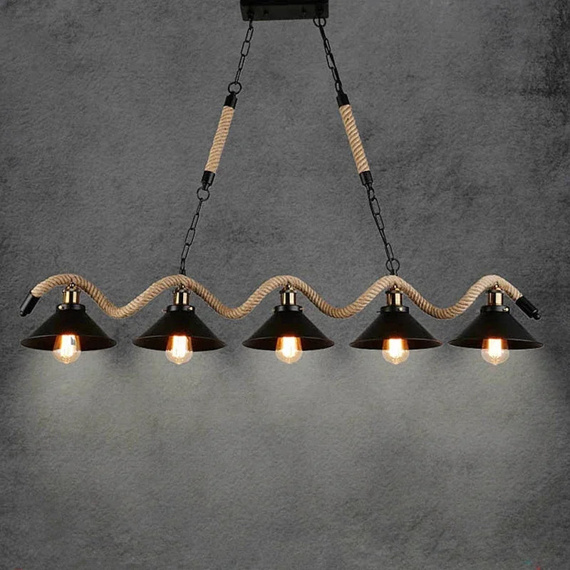 Wave Chandelier Kitchen Vintage Lampshade Industrial Retro Edison Lamp by Axyaa