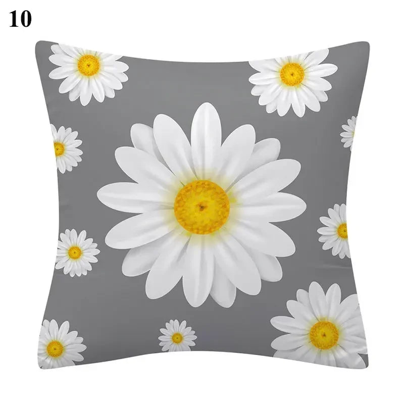 Flower Letter Print Cushion Cover for Stylish Home Decor by Axyaa