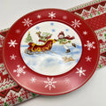 Axyaa Christmas Ceramic Cartoon Relief Plate - 8-inch Circular Decorative Tableware