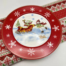 Axyaa Christmas Ceramic Cartoon Relief Plate - 8-inch Circular Decorative Tableware