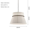 Axyaa Nordic White Pleated Fabric E27 LED Chandelier for Minimalist Living Room