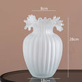 Axyaa Geometric Wavy Stripes Glass Vase Frosted Transparent Hydroponics Wedding Home Decor