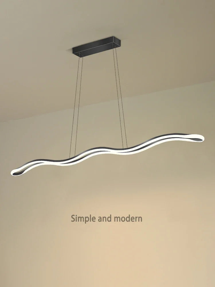 Axya LED Wave Chandelier Modern Hanging Light for Home and Office