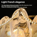 Axyaa Glass Chandeliers LED Hanging Lamps for Wedding Party Villa Staircase Lighting