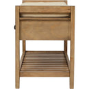 Axyaa Entry Shoe Bench with Cushioned Seat, 2 Drawers & Slatted Shelf