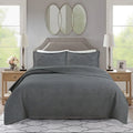 Axyaa Cotton Quilted Bed Cover Set, American Simple Washed Cotton Bedding, Three-Piece Home Textile