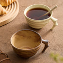 Axyaa Tree Branch Handle Ceramic Coffee Mug Vintage Style Brown Beige 200ml Crude Pottery