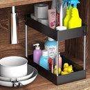 Axyaa Under Sink Organizer with 2 Tier Storage Rack for Kitchen Cabinet