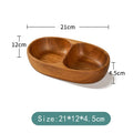 Axyaa Acacia Wood Snack Plate & Salad Bowl Set - Chinese Style Multi-cell Design
